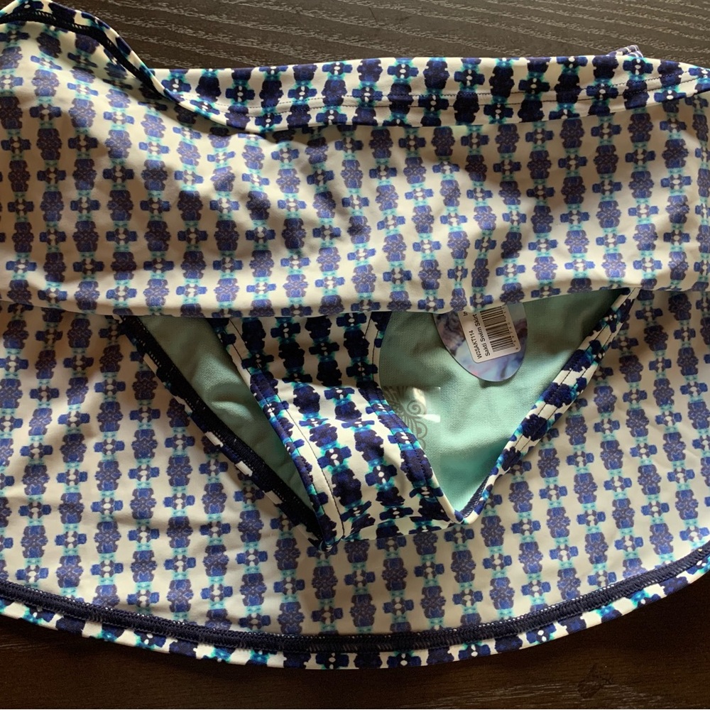 NWT women’s swim bottoms blue and white Prana Sakti Skirt women’s size s… - Picture 10 of 11
